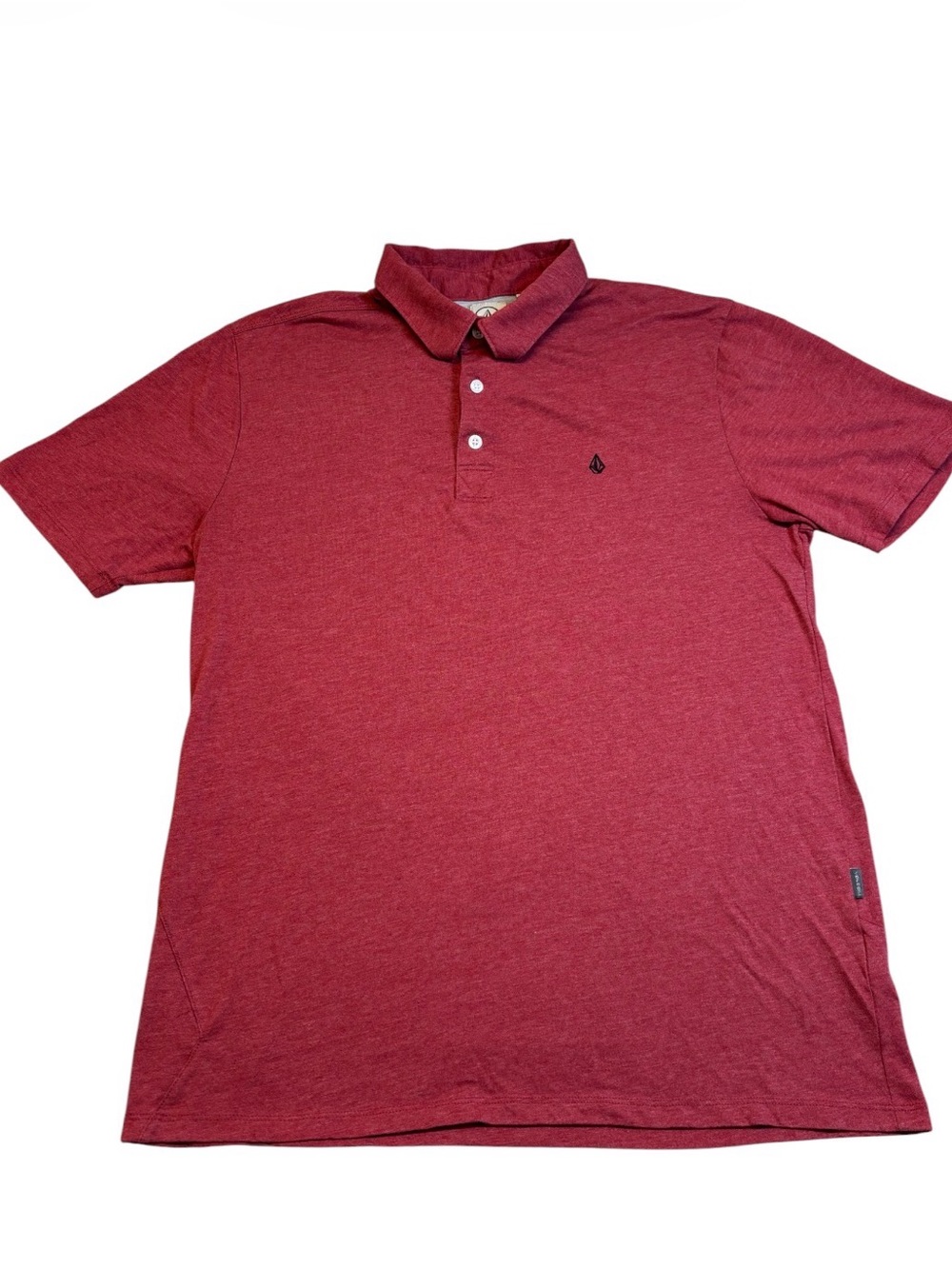 Volcom Banger Polo Shirt Men’s Large Red Heather Stone Logo Modern Fit A01314S0